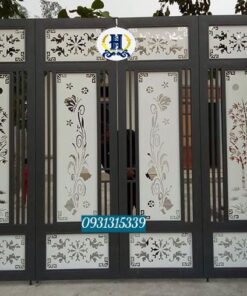 Mẫu cửa cổng sắt cnc 4 cánh đơn giản