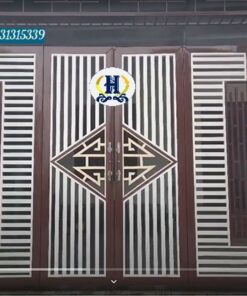 cửa cổng sắt hộp đơn giản bình dân
