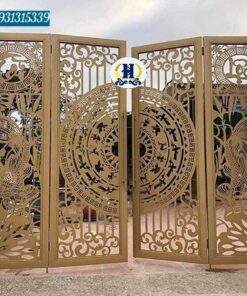 cửa sắt cnc 4 cánh hoa văn trống Độc Đáo