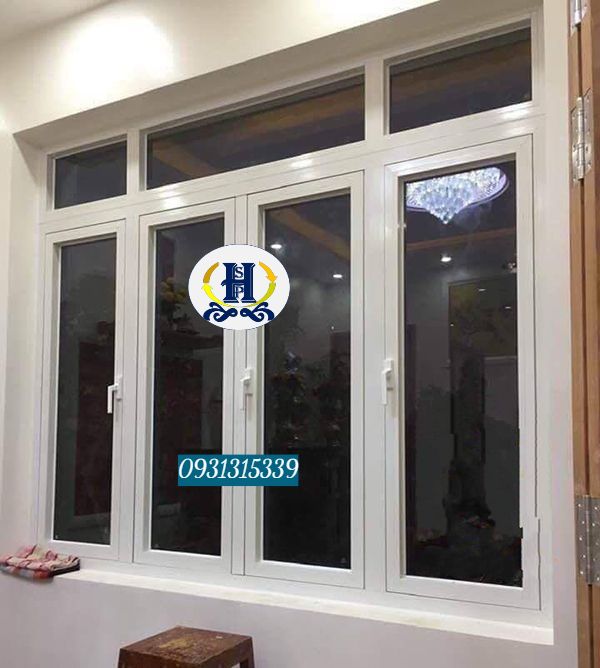 cửa sổ 4 cánh nhôm kính hiện đại hsp