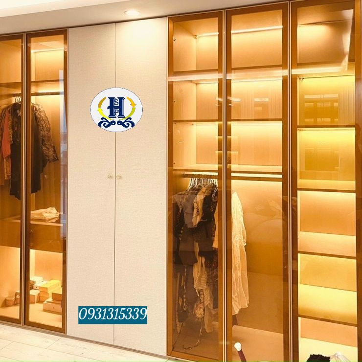 tủ quần áo nhôm kính sang trọng hsp