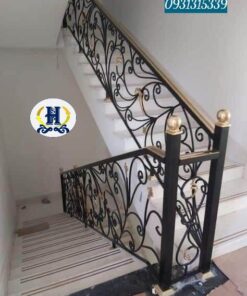 lan can cầu thang sắt mỹ thuật nổi bật hsp