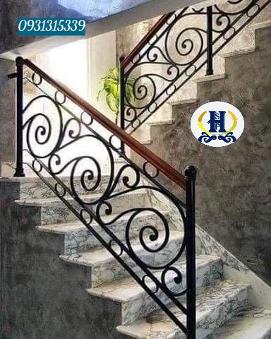 lan can cầu thang sắt uốn nghệ thuật hsp